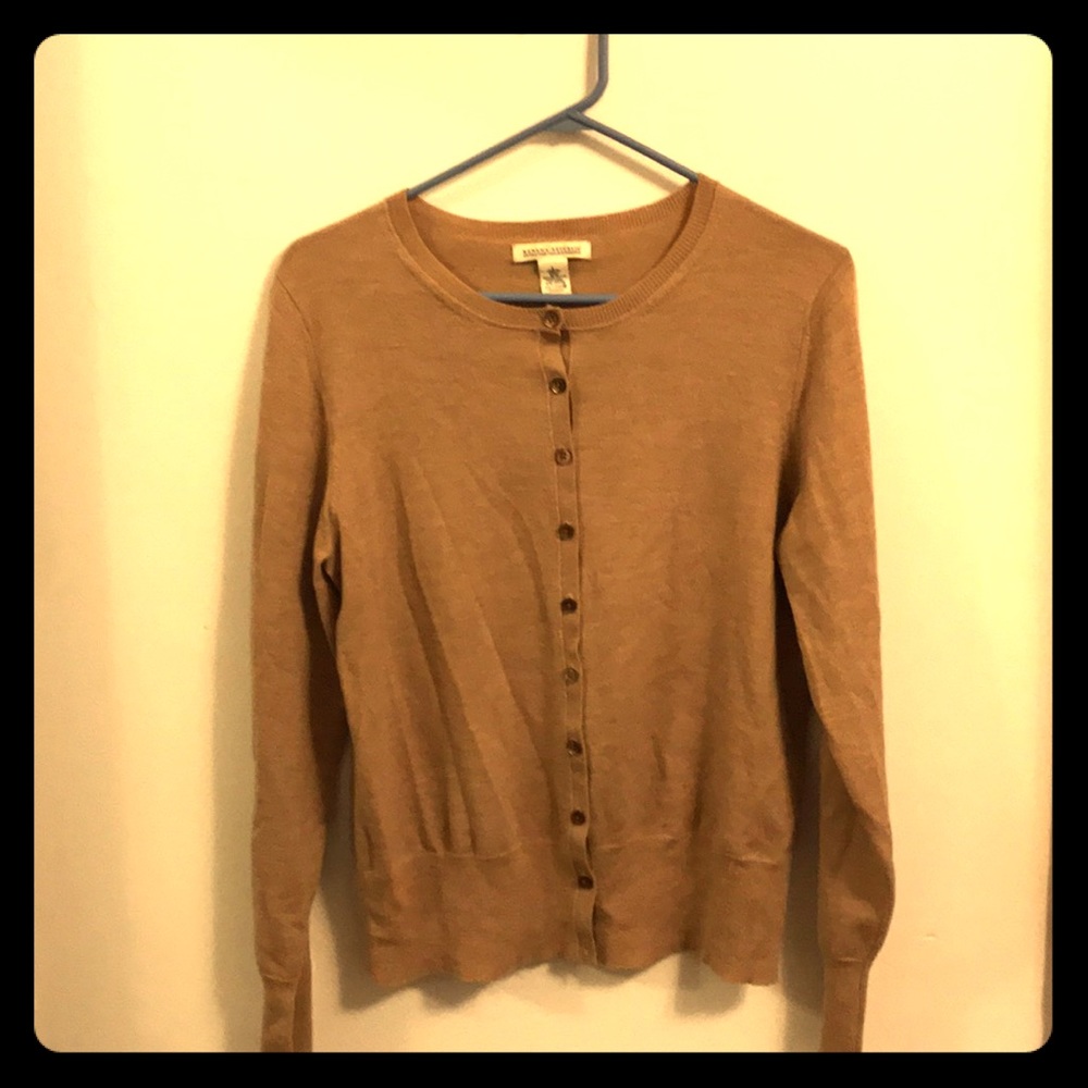 Banana Republic tan merino cardigan